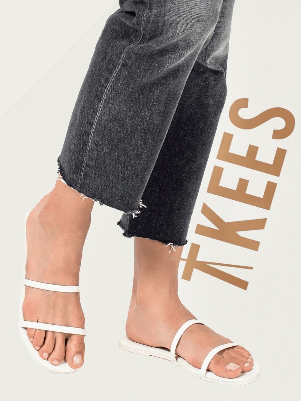 TKEES Gemma Flat Slim Strap Flat Slide Sandal
